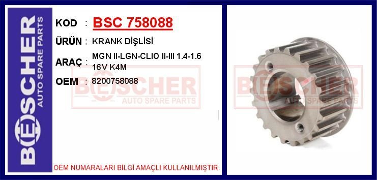 KRANK DİŞLİSİ MGN II-LGN-CLIO II-III 1.4-1.6 16V K...