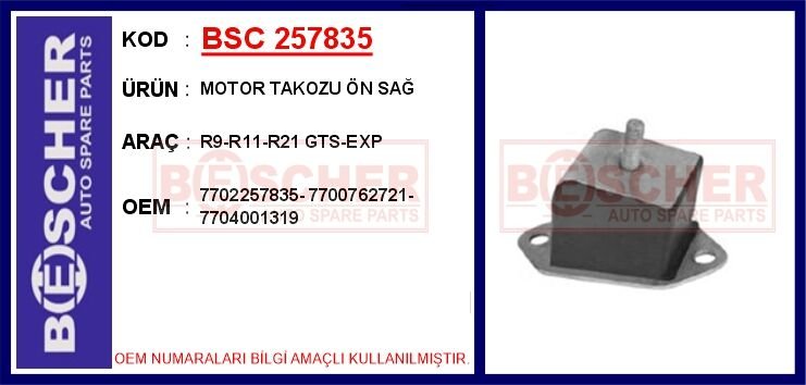 MOTOR TAKOZU ÖN SAĞ R9-R11-R21 GTS-EXP