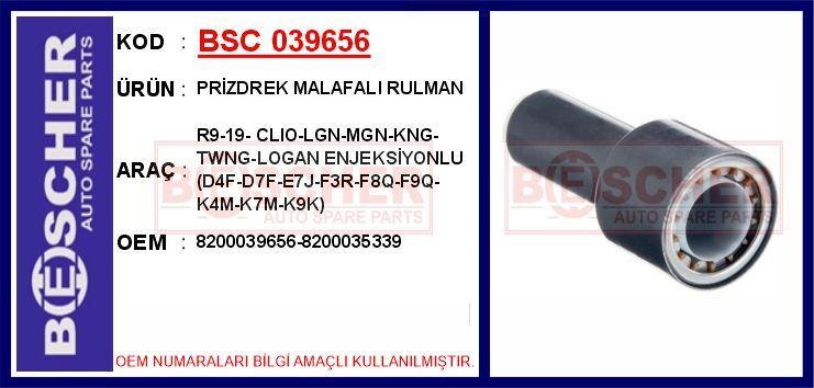PRİZDREK MALAFALI RULMAN R9-19- CLIO-LGN-MGN-KNG-T...