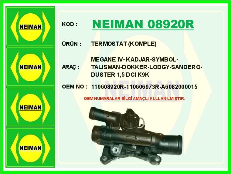 TERMOSTAT 80 ºC RENAULT MEGANE IV 18> KADJAR 18...