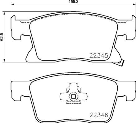 ÖN BALATA ASTRA K 15>22 (16 inc) (155.2x62.3x19...