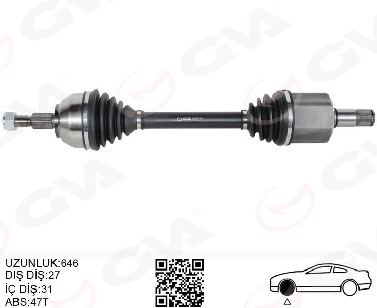 ÖN AKS KOMPLE SOL KUGA I 2.0 TDCI (08>14) (POWE...