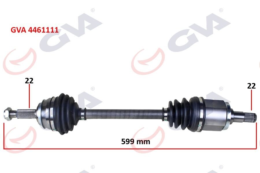 KOMPLE AKS SOL SKODA FAVORIT 1.3 (89-94) (599.5mm)