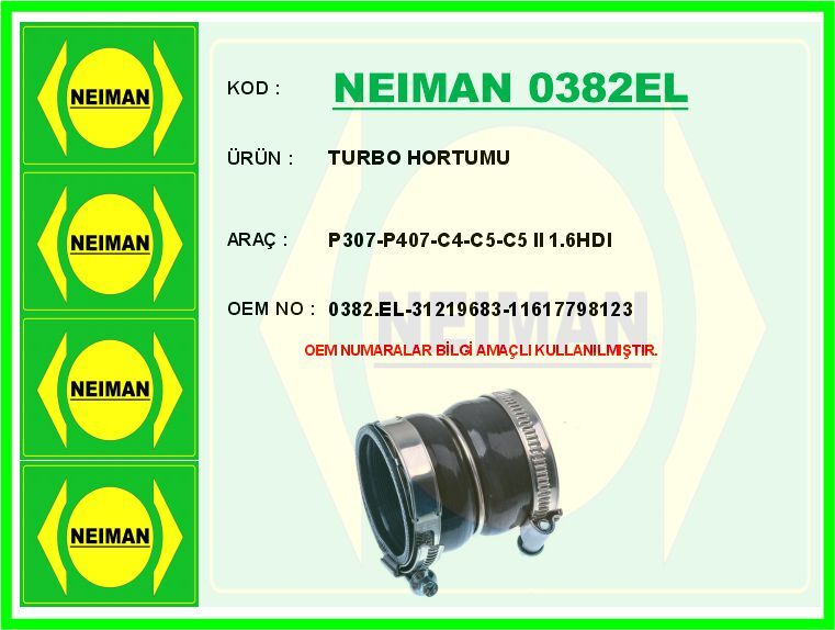 TURBO HORTUMU P307-P407-C4-C5-C5 II 1.6HDI