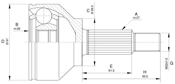 AKS KAFASI DIŞ TRAFIC II 1.9 DCİ 01=>