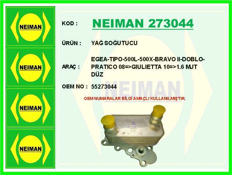 YAĞ SOĞUTUCUSU (TEK RADYATÖRÜ) OPEL COMBO 1.6 CDTI...