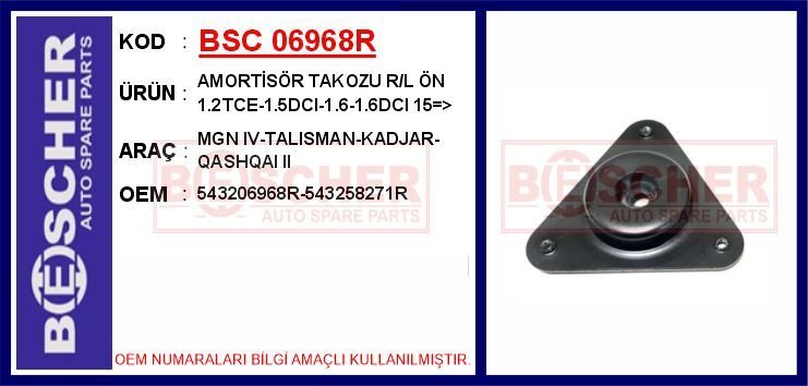 AMORTİSÖR ÜST TAKOZU SAĞ-SOL RENAULT MEGANE IV 15&...