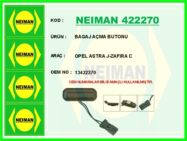 BAGAJ AÇMA BUTONU OPEL ASTRA J-ZAFIRA C