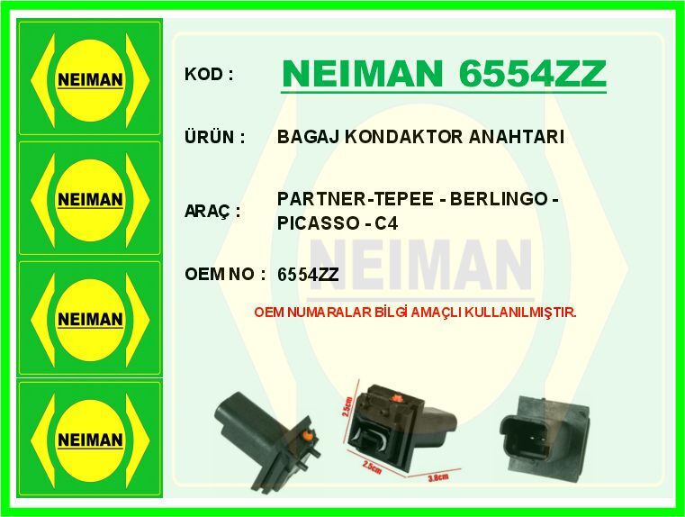 BAGAJ KONDAKTOR ANAHTARI PARTNER-TEPEE - BERLINGO ...