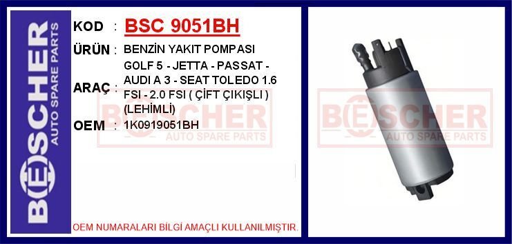 BENZİN YAKIT POMPASI GOLF 5 - JETTA - PASSAT - AUD...