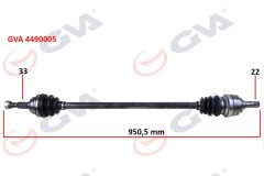 KOMPLE AKS SAĞ ASTRA G 1.4/1.6 16V (98-05) (950mm)