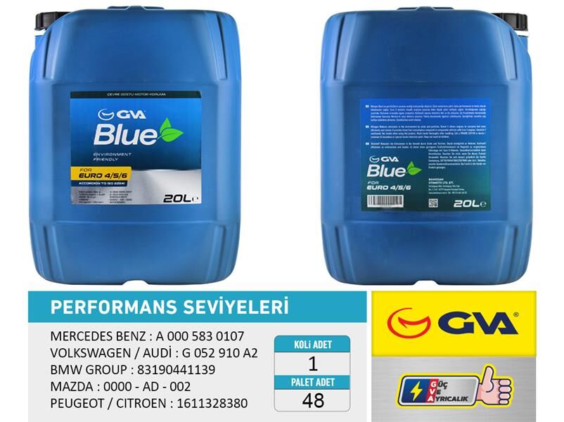 GVA BLUE SIVISI 20 LT (EURO 4-5 / BİNEK EURO 6)