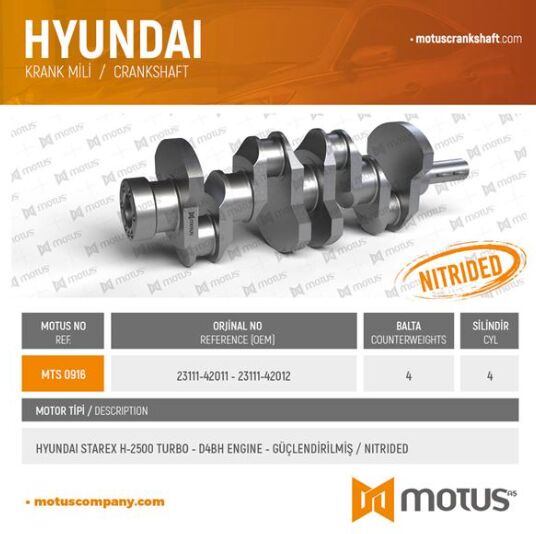 KRANK MİLİ BONGO TCI 2500 TURBO D4BH ENGINE-GÜÇLEN...