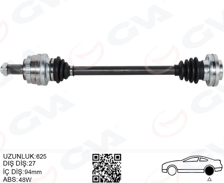 KOMPLE AKS ARKA SOL BMW E46 E36 ARKA SAG SOL(625MM...