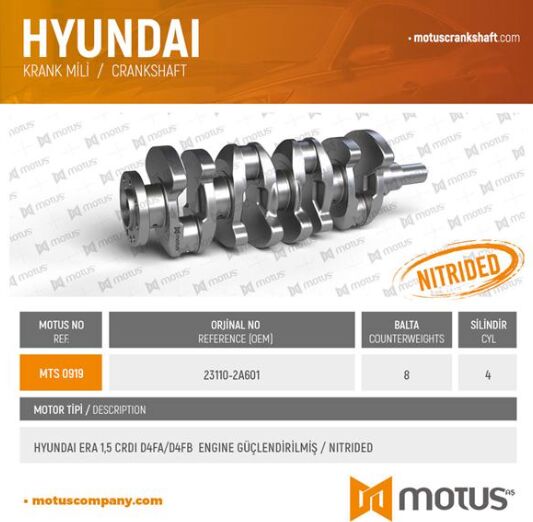 KRANK MİLİ CERATO-RIO 1 5 CRDI D4FA/D4FB ENGINE-GÜ...