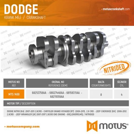 KRANK MİLİ DODGE NITRO (KA) 2007-2011 2.8CRD-CHRYS...