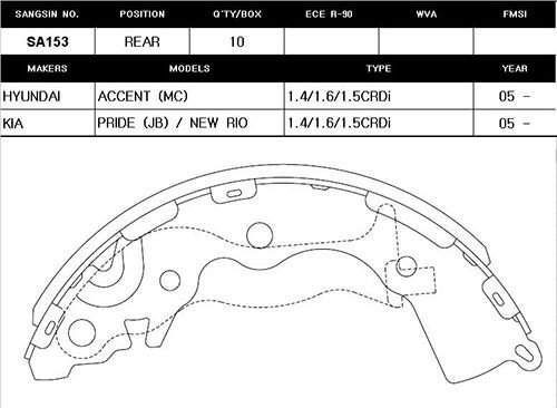 ARKA KAMPANA PABUÇ BALATA HYUNDAI ACCENT ERA 1.5L ...