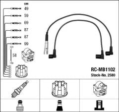 ATESLEME KABLOSU SETI MERCEDES M110 W123 S123 C123...