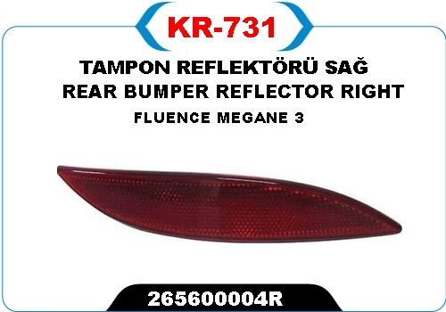 TAMPON REFLEKTÖRÜ SAĞ FLUENCE-MEGANE 3