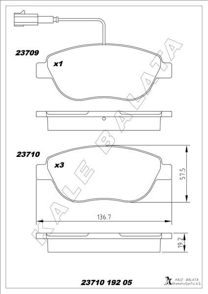 ÖN FREN BALATASI OPEL COMBO D 12> PUNTO EVO 1.3...