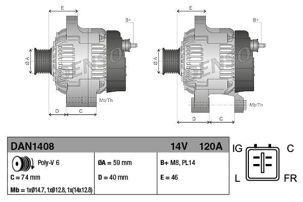 ALTERNATOR JAGUAR S-TYPE (99-08)