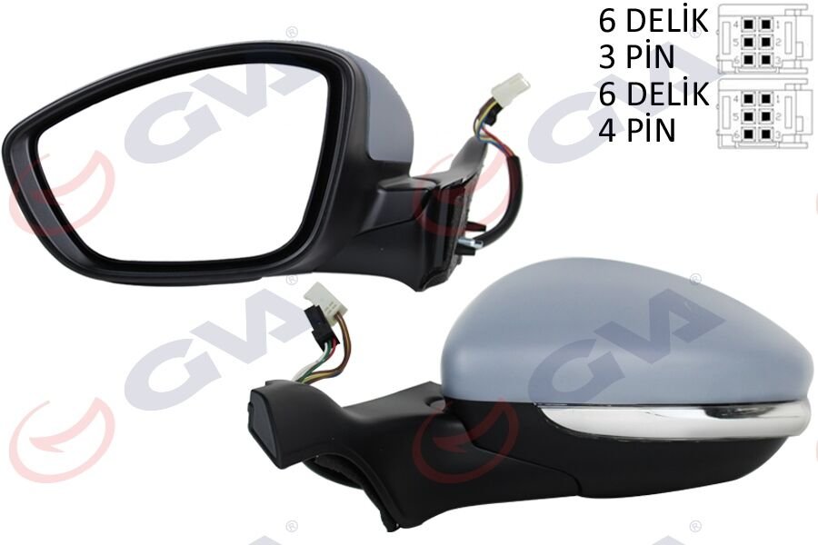 DIŞ DİKİZ AYNASI SOL P2008-P208 13> ELEKTRİKLİ+...