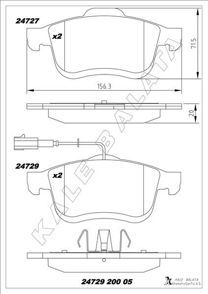 ÖN BALATA FIAT DOBLO III 10> OPEL COMBO 12> ...