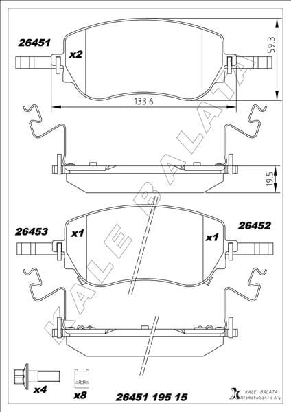 ÖN FREN BALATASI FIAT EGEA YM. 2020> (AKSESUARL...