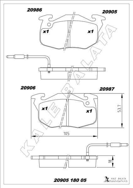 ÖN BALATA R9-R11-R19 CLIO-EXP-P106-P206 GDB32...