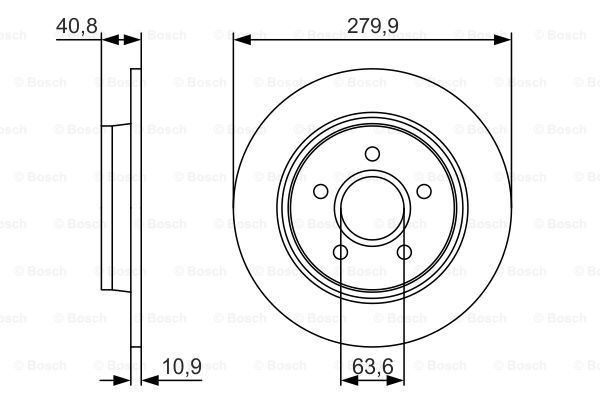 FREN DISKI ARKA [280 mm] FOCUS C-MAX VOLVO C30 C70 S40 V50 03-