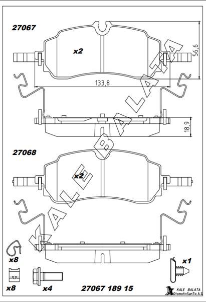 ARKA FREN BALATASI YENI TRANSIT CUSTOM V710E 23&g...
