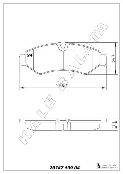 FREN BALATASI ARKA MERCEDES SPRINTER B907 B910 18&...