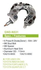 TOYOTA INNOVA D4D-FORTUNER 2.7L-QUANTUM 2.7 113mm ...