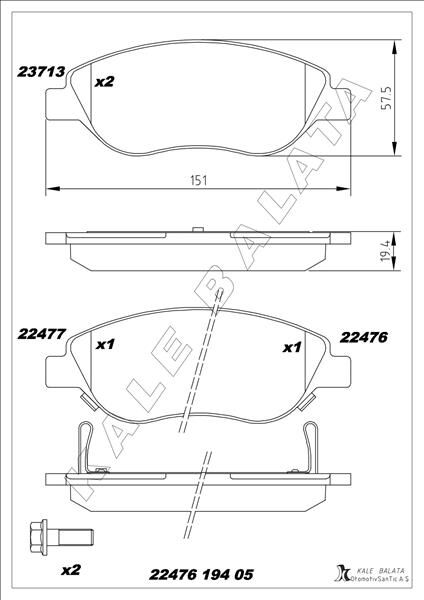 ON BALATA FIAT EGEA 15> 1.4 1.5 T4 HIBRIT 1.6 D...