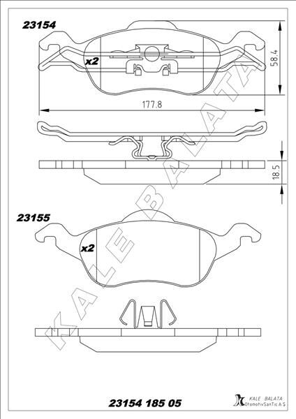 ÖN FREN BALATA FORD FOCUS 1.4L 1.6L 1.8L 2.0L 98-0...