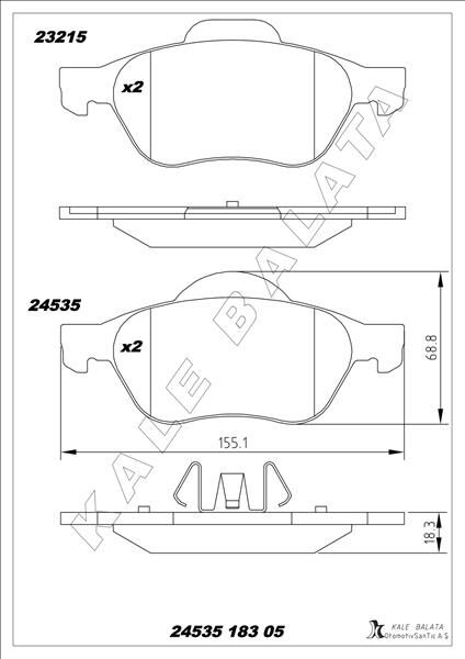 ÖN BALATA MEGANE II 02> SCENIC II 02> CLIO I...