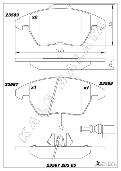 ÖN BALATA FİŞLİ CADDY III 04=> GOLF IV V VI 97=...