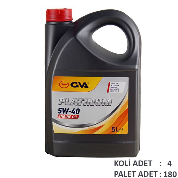 MOTOR YAĞI 5W40 5 LT PLATINUM TAM SENTETİK API SL/...