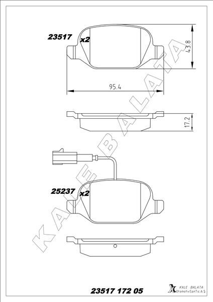 ARKA FREN BALATASI ALFA ROMEO MITO 09> FIAT LIN...