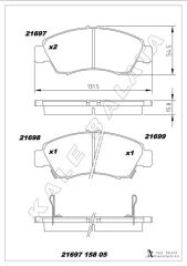 ÖN FREN BALATA (KÜÇÜK TİP) HONDA CIVIC 1.6L D16 SI...