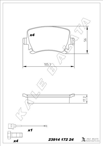 ARKA BALATA PASSAT-CC-CADDY-GOLF5-GOLF6-JETTA-A3-A...