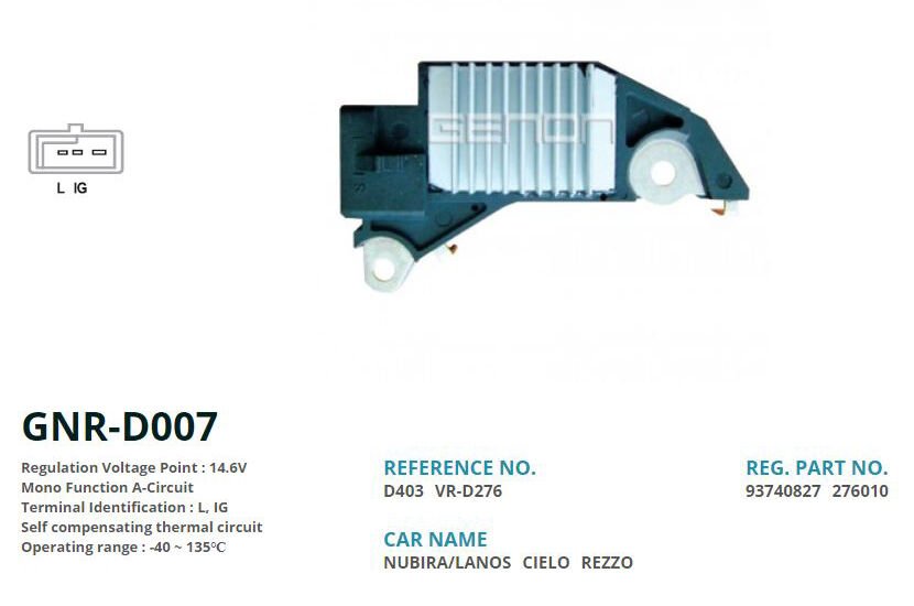 12V DAEWOO NUBIRA-LAMOS-ESPERO-CHEVROLET REZZO GM ...