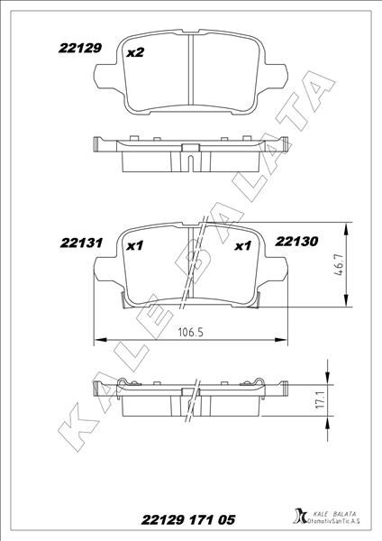 ARKA FREN BALATASI OPEL ASTRA K 1.0-1.4-1.4T-1.6T-...