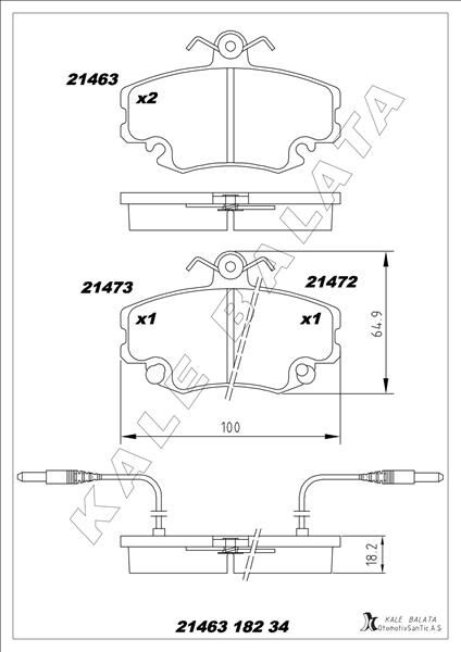 ÖN BALATA FİŞLİ RENAULT R9-R19-R21-CLIO I-II-MEGAN...