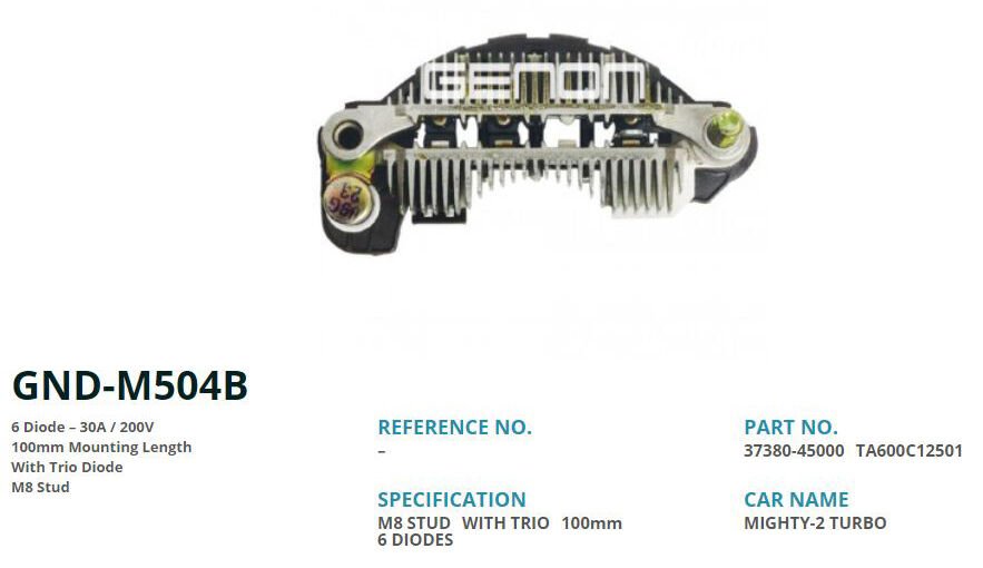 4D33-4D31-4D32 ALTERNATOR MITSUBISHI 100mm (6 DIOT...