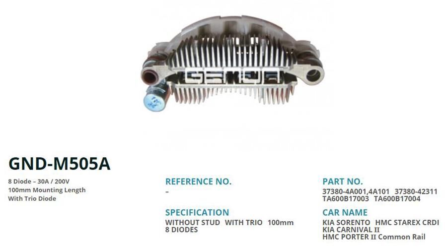 KIA SORENTO-HYUNDAI STAREX CRDI 100mm (8 DIOT)