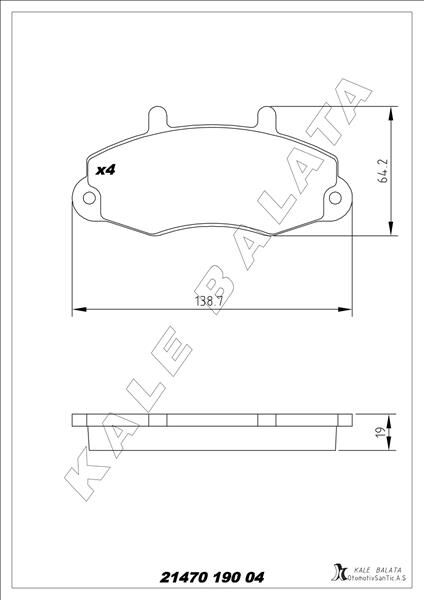 FREN BALATASI ÖN FORD TRANSİT 92> T12-M12