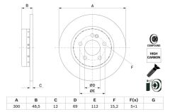 FREN DISKI ARKA W205 13-