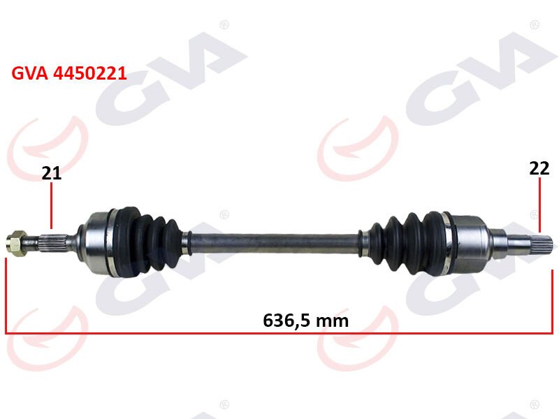 KOMPLE AKS SOL C3 1.4 HDI 02=> 70HP (636mm)