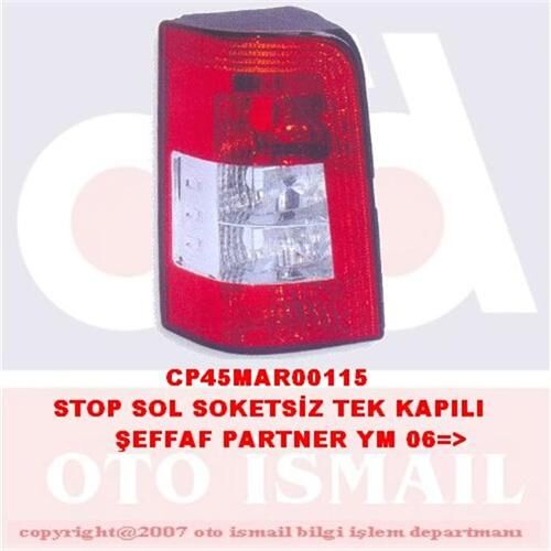 STOP LAMBASI SOL PARTNER YM. 06=> (ŞEFFAF) (TEK...
